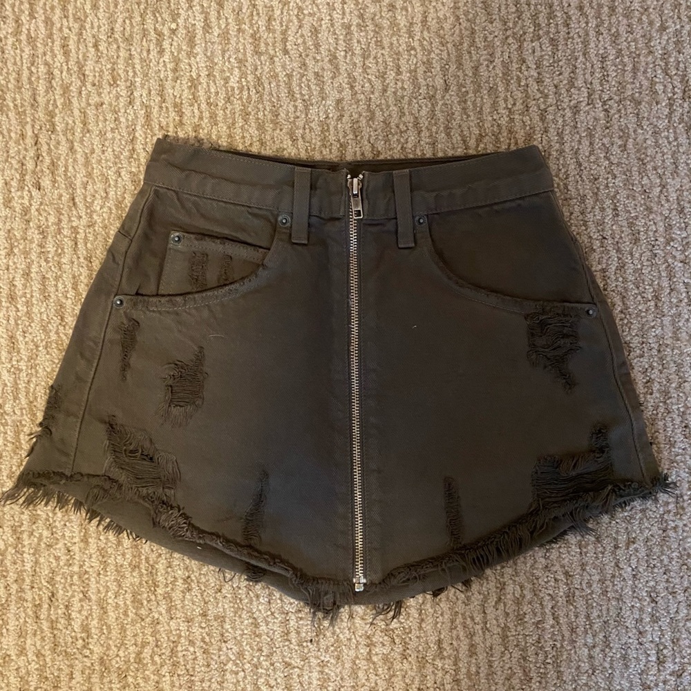 Carmar ripped denim skirt